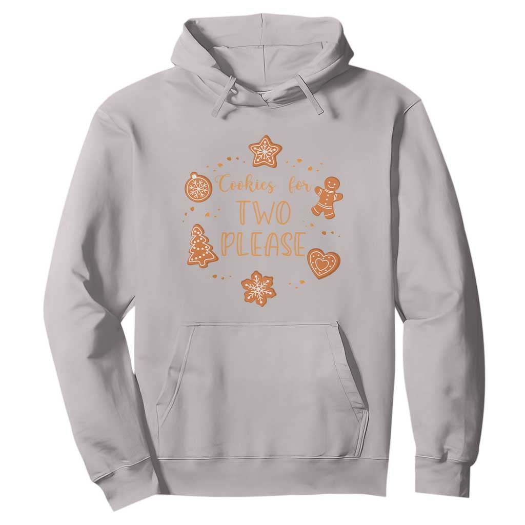 Christmas Pregnant Hoodie Cookies For Two Please Pregnancy Announcement TS10 Ice Gray Print Your Wear
