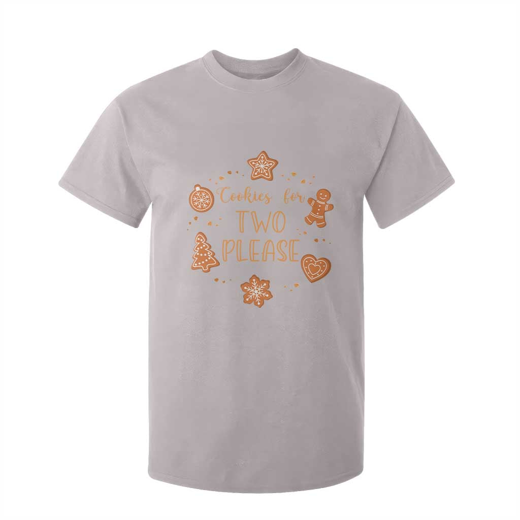 Christmas Pregnant T Shirt For Kid Cookies For Two Please Pregnancy Announcement TS10 Ice Gray Print Your Wear