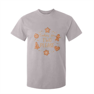 Christmas Pregnant T Shirt For Kid Cookies For Two Please Pregnancy Announcement TS10 Ice Gray Print Your Wear