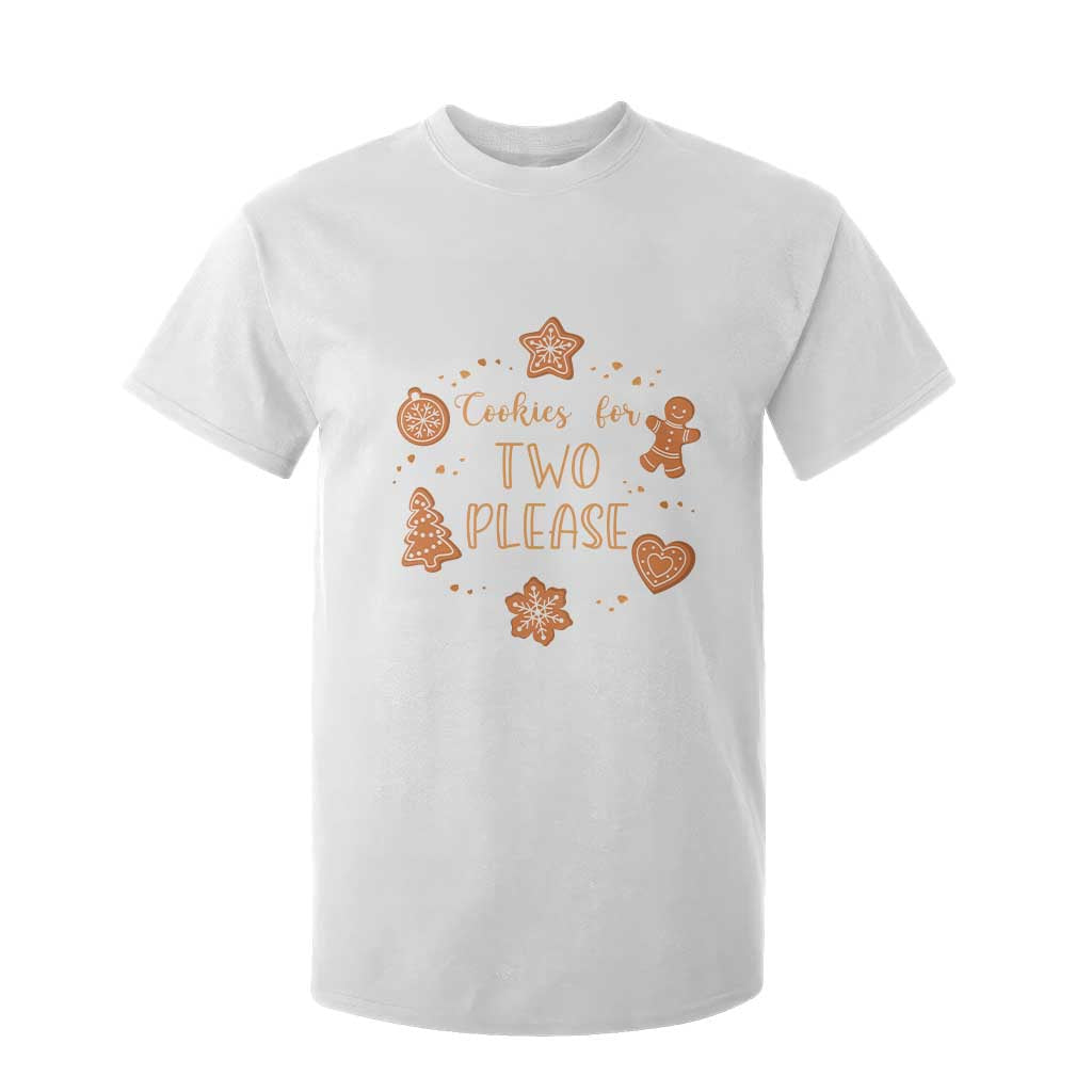 Christmas Pregnant T Shirt For Kid Cookies For Two Please Pregnancy Announcement TS10 White Print Your Wear