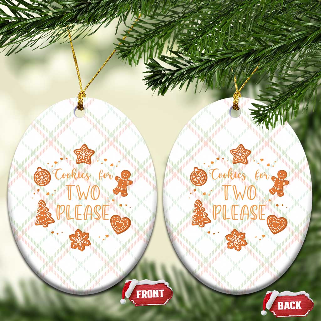 Christmas Pregnant Ceramic Ornament Cookies For Two Please Pregnancy Announcement TS10 Print Your Wear
