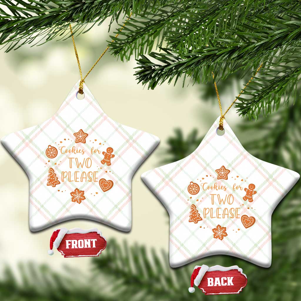Christmas Pregnant Ceramic Ornament Cookies For Two Please Pregnancy Announcement TS10 Print Your Wear