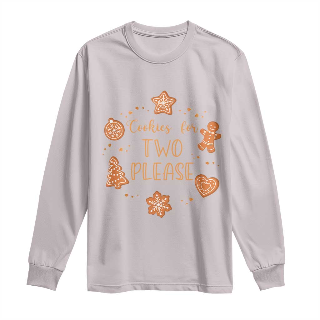 Christmas Pregnant Long Sleeve Shirt Cookies For Two Please Pregnancy Announcement TS10 Ice Gray Print Your Wear