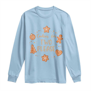 Christmas Pregnant Long Sleeve Shirt Cookies For Two Please Pregnancy Announcement TS10 Light Blue Print Your Wear