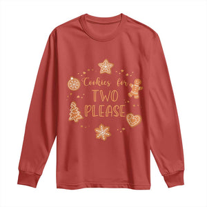 Christmas Pregnant Long Sleeve Shirt Cookies For Two Please Pregnancy Announcement TS10 Red Print Your Wear