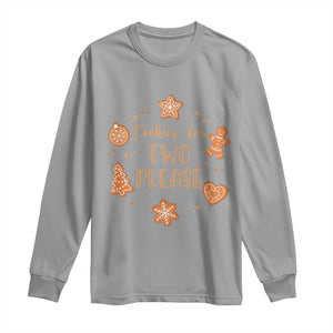 Christmas Pregnant Long Sleeve Shirt Cookies For Two Please Pregnancy Announcement TS10 Sport Gray Print Your Wear