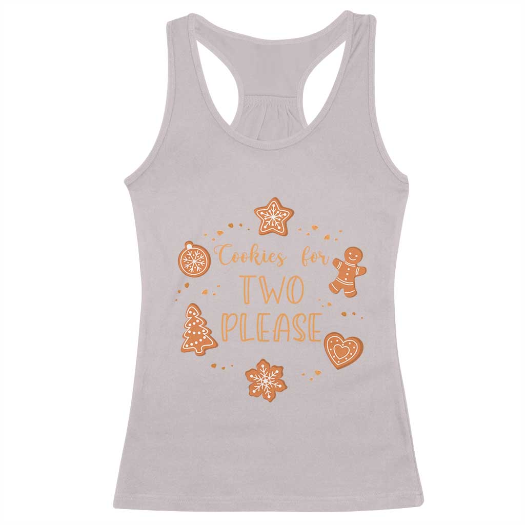 Christmas Pregnant Racerback Tank Top Cookies For Two Please Pregnancy Announcement TS10 Ice Gray Print Your Wear