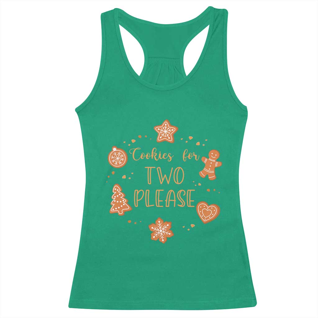 Christmas Pregnant Racerback Tank Top Cookies For Two Please Pregnancy Announcement TS10 Irish Green Print Your Wear