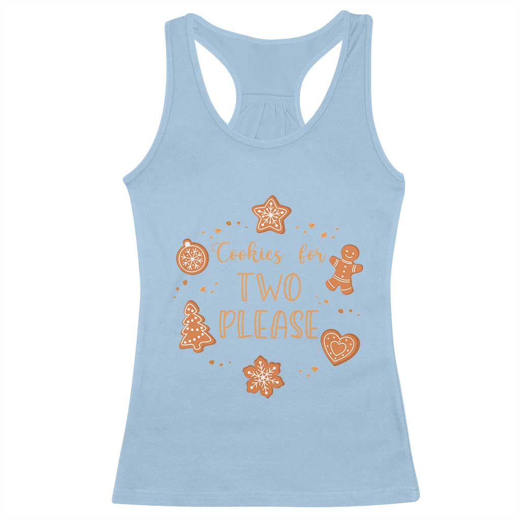 Christmas Pregnant Racerback Tank Top Cookies For Two Please Pregnancy Announcement TS10 Light Blue Print Your Wear