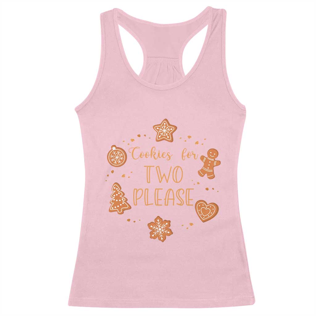 Christmas Pregnant Racerback Tank Top Cookies For Two Please Pregnancy Announcement TS10 Light Pink Print Your Wear