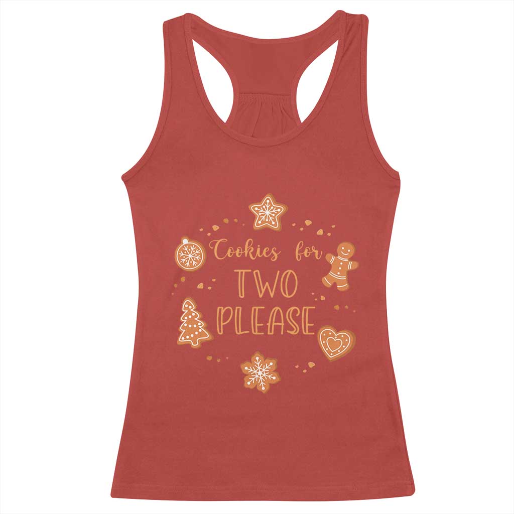 Christmas Pregnant Racerback Tank Top Cookies For Two Please Pregnancy Announcement TS10 Red Print Your Wear