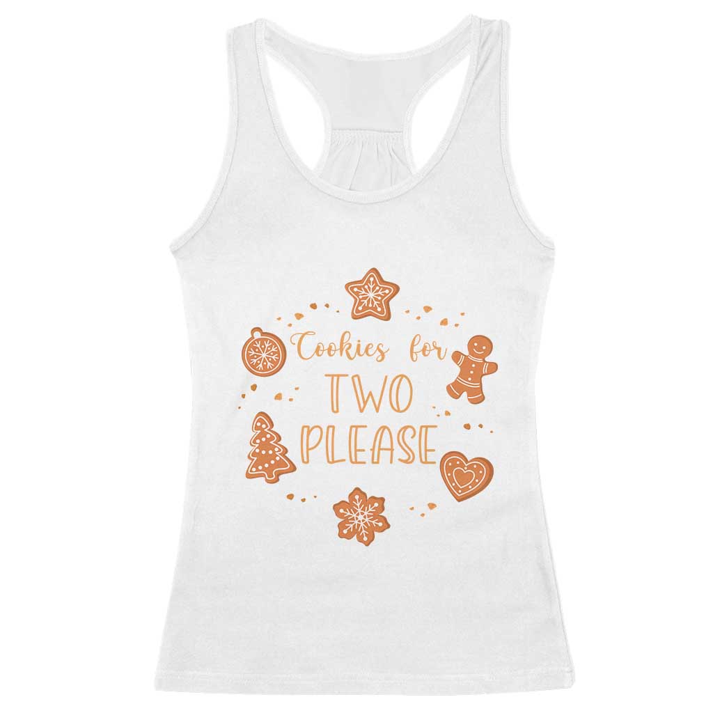 Christmas Pregnant Racerback Tank Top Cookies For Two Please Pregnancy Announcement TS10 White Print Your Wear