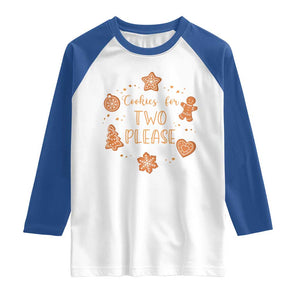 Christmas Pregnant Raglan Shirt Cookies For Two Please Pregnancy Announcement TS10 White Royal Print Your Wear