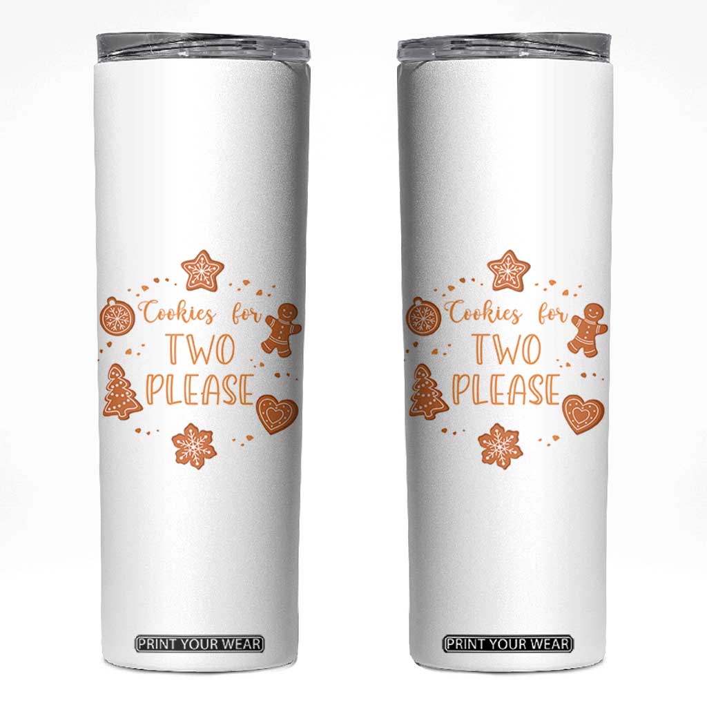 Christmas Pregnant Skinny Tumbler Cookies For Two Please Pregnancy Announcement TS10 White Print Your Wear
