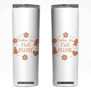 Christmas Pregnant Skinny Tumbler Cookies For Two Please Pregnancy Announcement TS10 White Print Your Wear