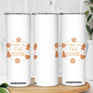 Christmas Pregnant Skinny Tumbler Cookies For Two Please Pregnancy Announcement TS10 Print Your Wear