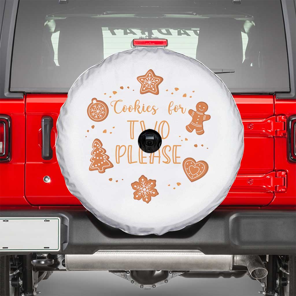 Christmas Pregnant Spare Tire Cover Cookies For Two Please Pregnancy Announcement TS10 White Print Your Wear
