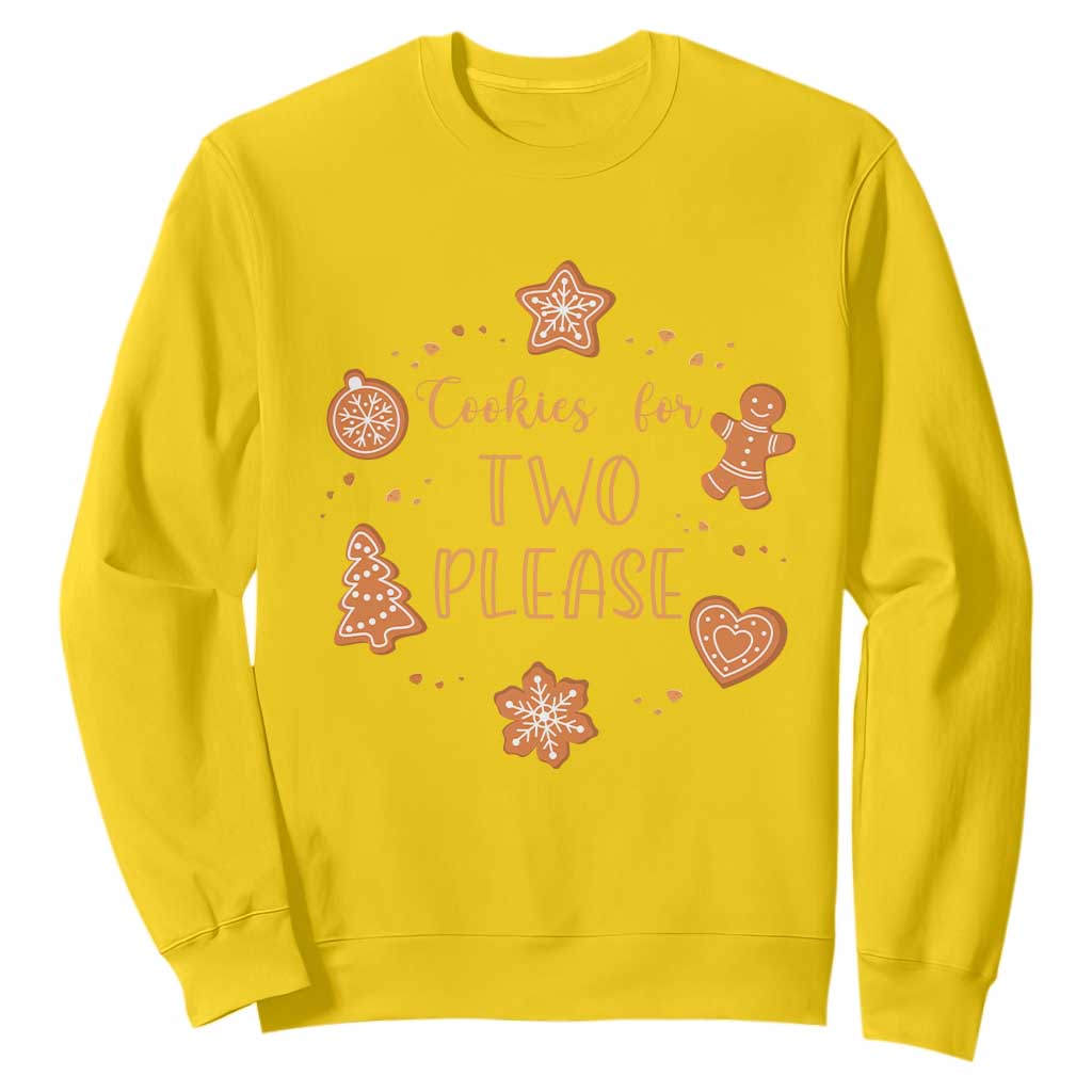 Christmas Pregnant Sweatshirt Cookies For Two Please Pregnancy Announcement TS10 Daisy Print Your Wear