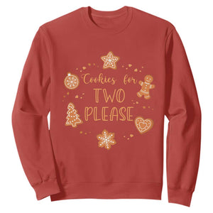 Christmas Pregnant Sweatshirt Cookies For Two Please Pregnancy Announcement TS10 Red Print Your Wear