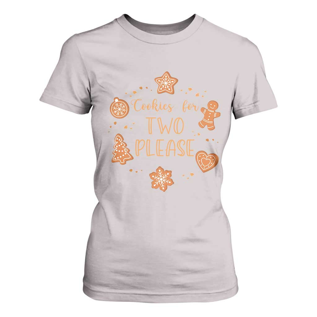 Christmas Pregnant T Shirt For Women Cookies For Two Please Pregnancy Announcement TS10 Ice Gray Print Your Wear