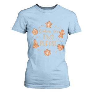 Christmas Pregnant T Shirt For Women Cookies For Two Please Pregnancy Announcement TS10 Light Blue Print Your Wear