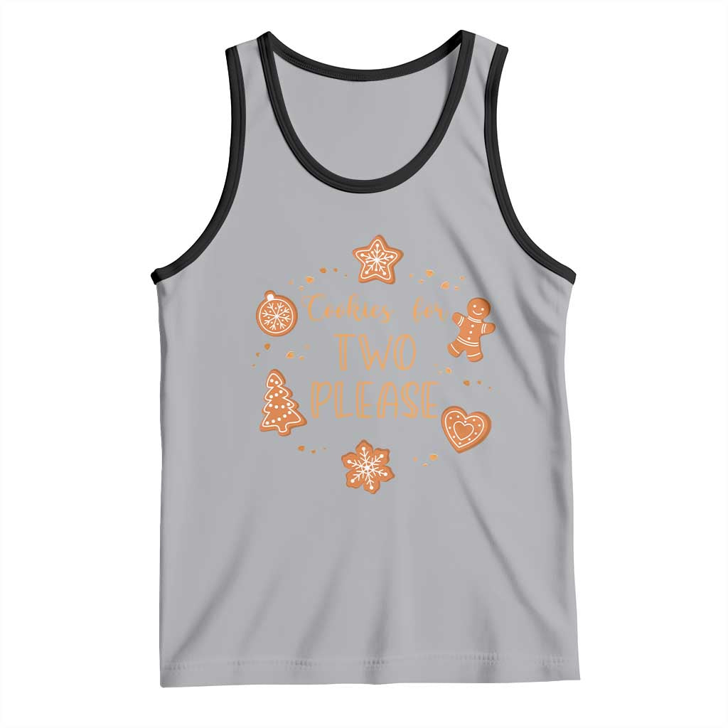 Christmas Pregnant Tank Top Cookies For Two Please Pregnancy Announcement TS10 Athletic Heather Black Print Your Wear