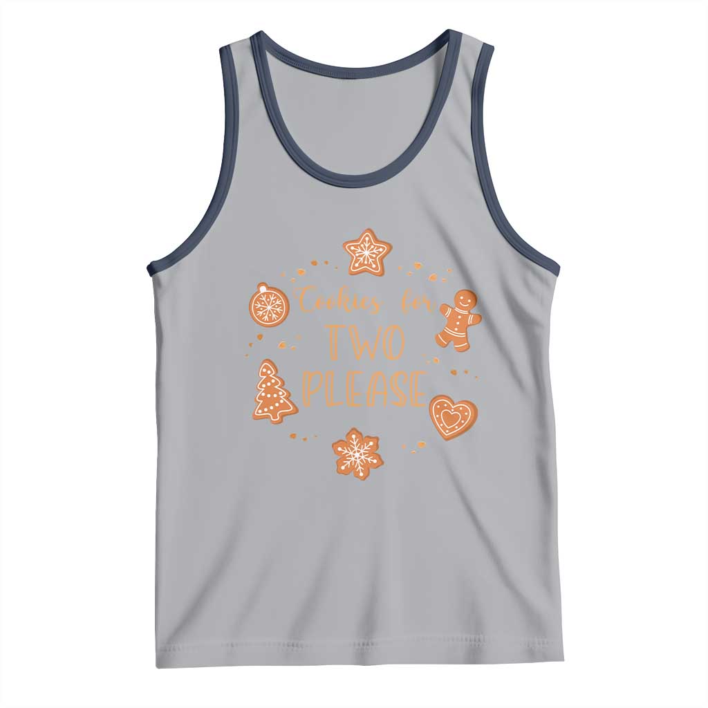 Christmas Pregnant Tank Top Cookies For Two Please Pregnancy Announcement TS10 Athletic Heather Navy Print Your Wear
