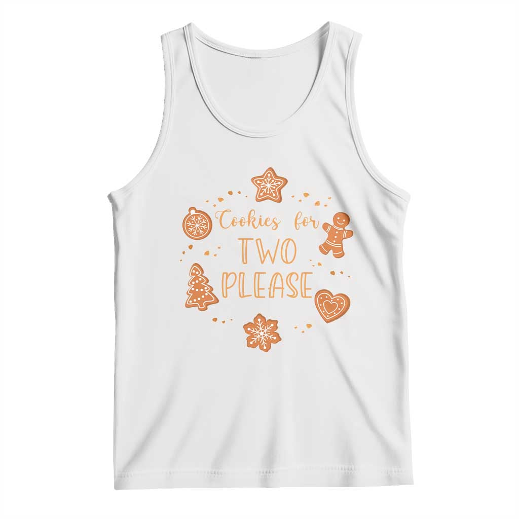 Christmas Pregnant Tank Top Cookies For Two Please Pregnancy Announcement TS10 White Print Your Wear