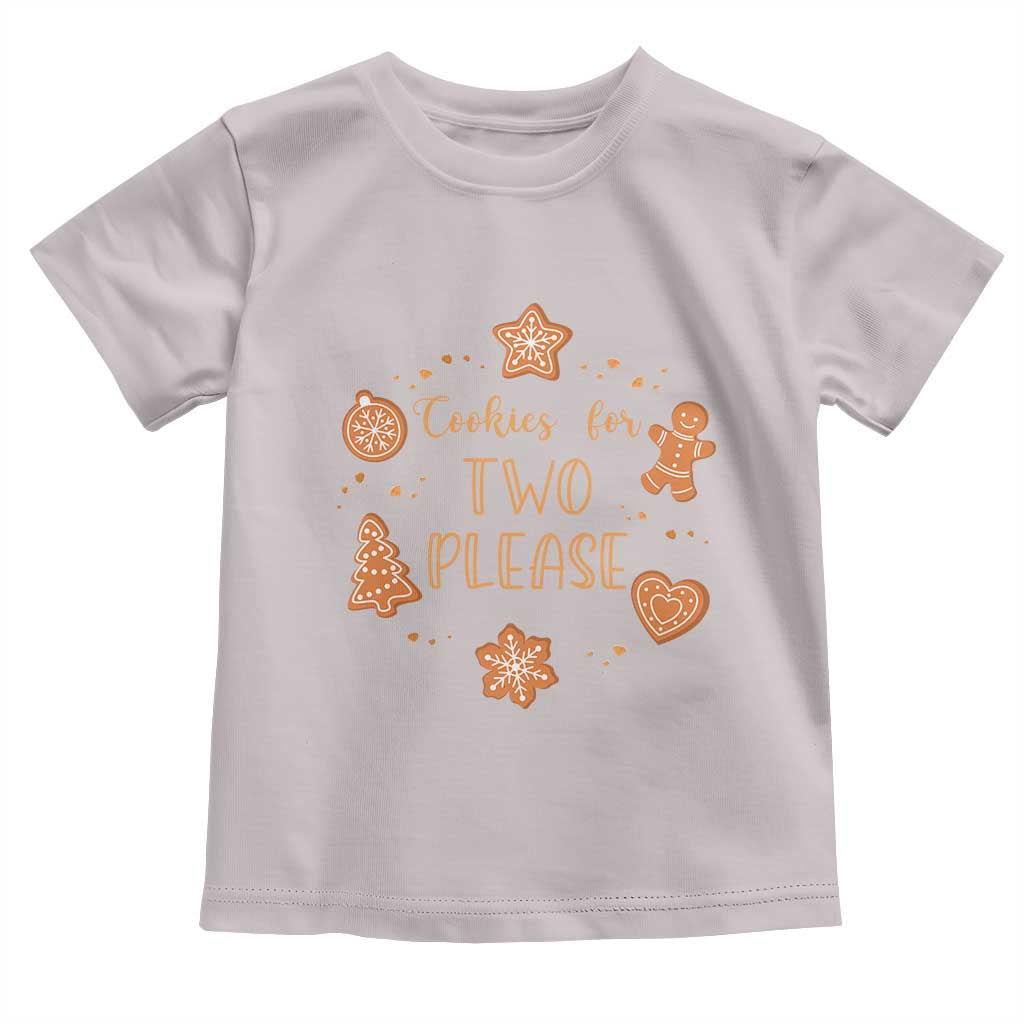 Christmas Pregnant Toddler T Shirt Cookies For Two Please Pregnancy Announcement TS10 Ice Gray Print Your Wear
