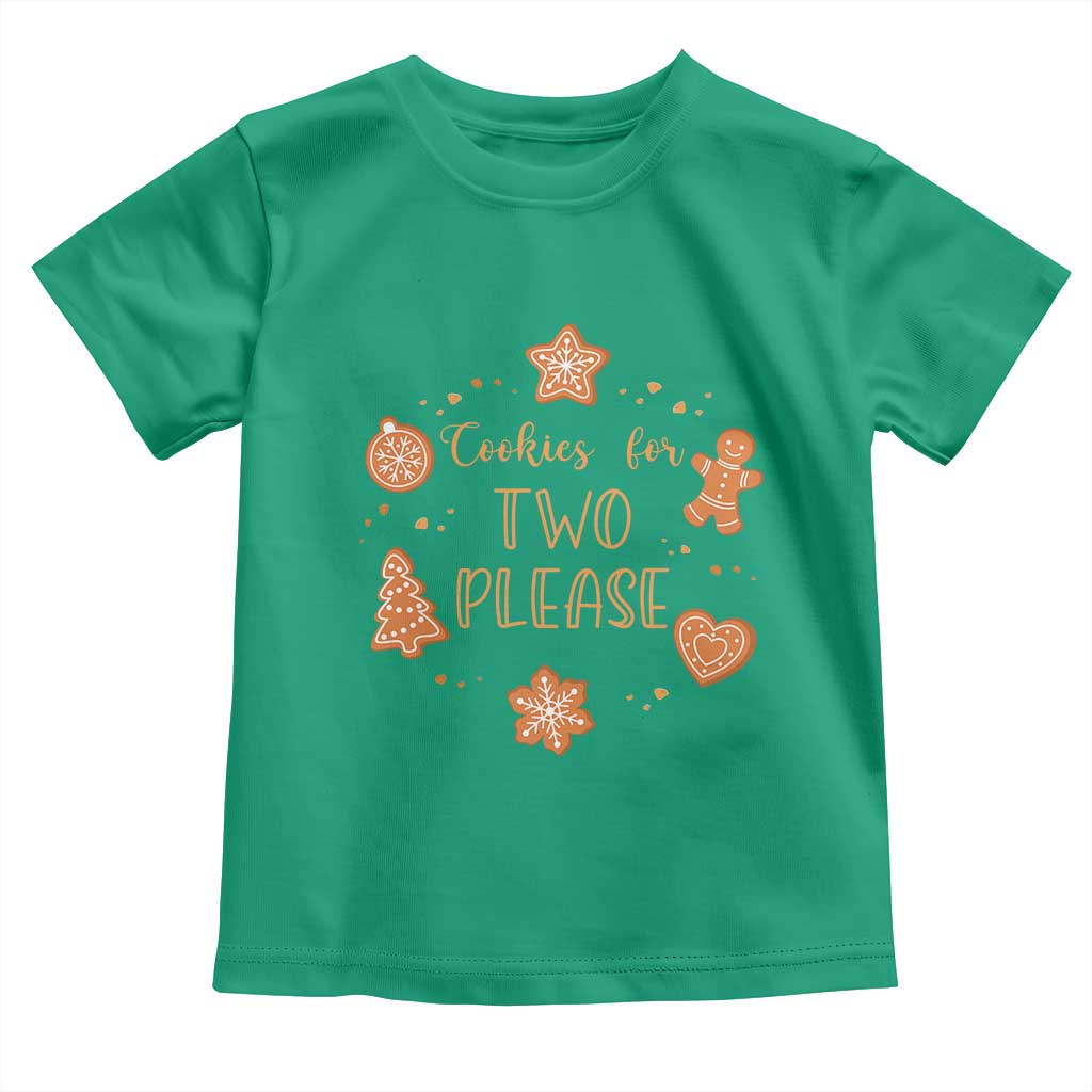 Christmas Pregnant Toddler T Shirt Cookies For Two Please Pregnancy Announcement TS10 Irish Green Print Your Wear