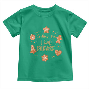 Christmas Pregnant Toddler T Shirt Cookies For Two Please Pregnancy Announcement TS10 Irish Green Print Your Wear