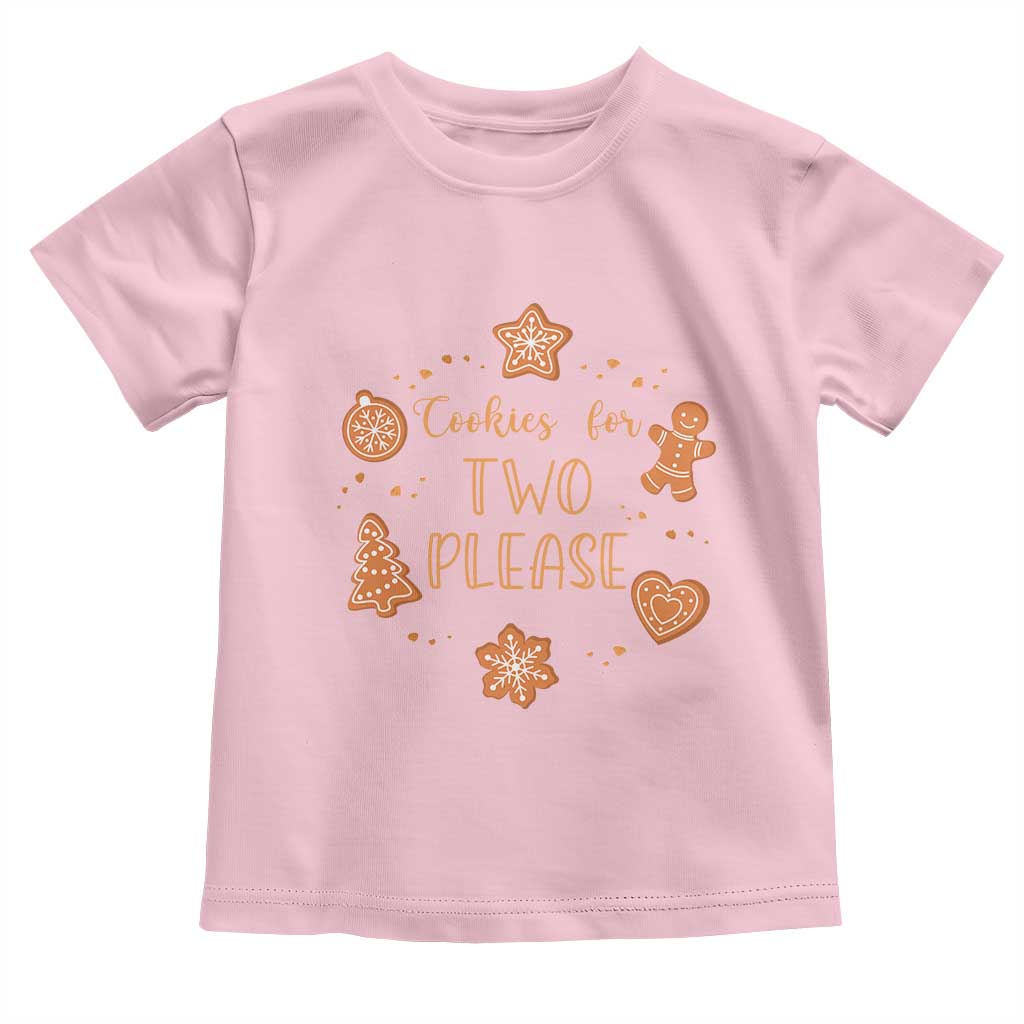 Christmas Pregnant Toddler T Shirt Cookies For Two Please Pregnancy Announcement TS10 Light Pink Print Your Wear