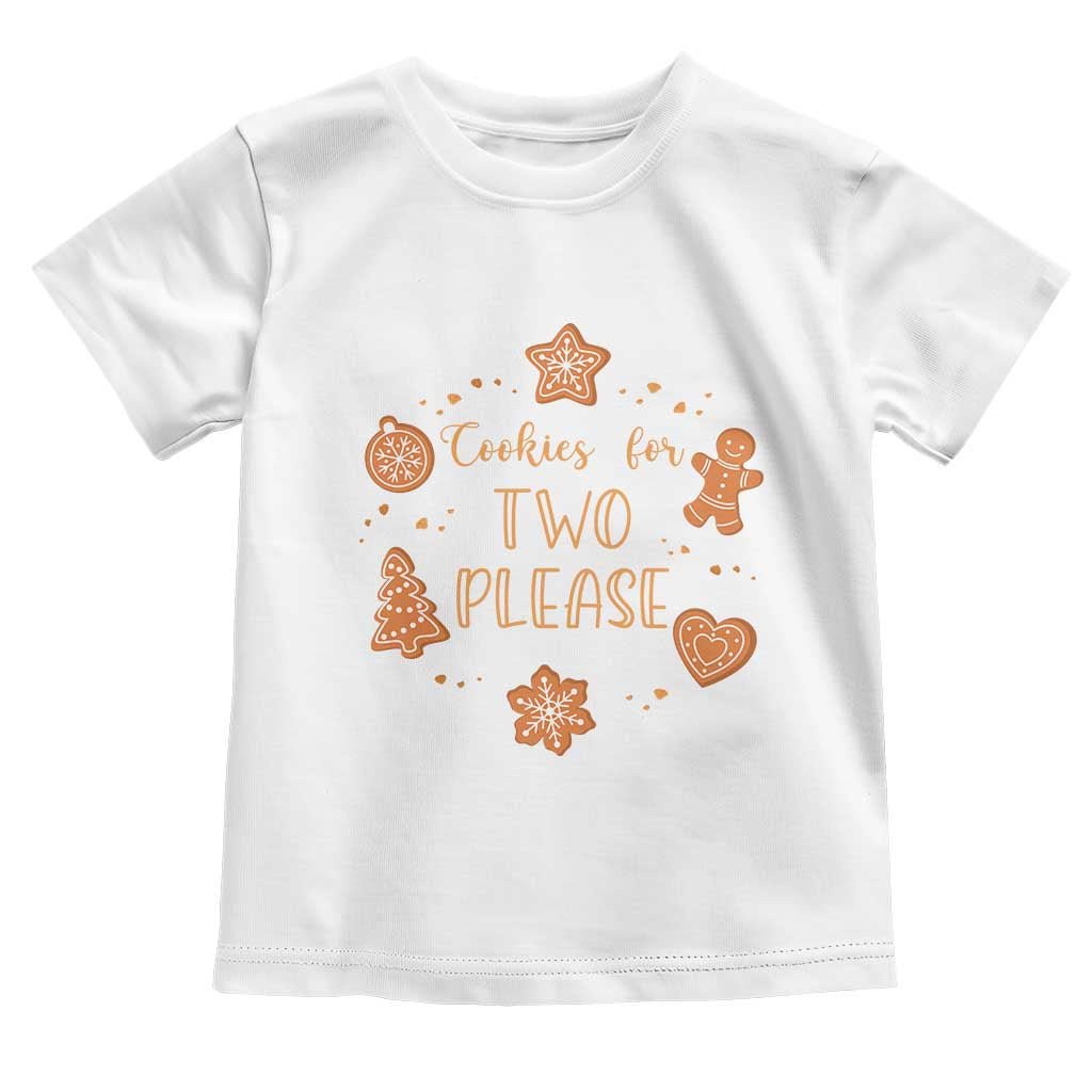 Christmas Pregnant Toddler T Shirt Cookies For Two Please Pregnancy Announcement TS10 White Print Your Wear