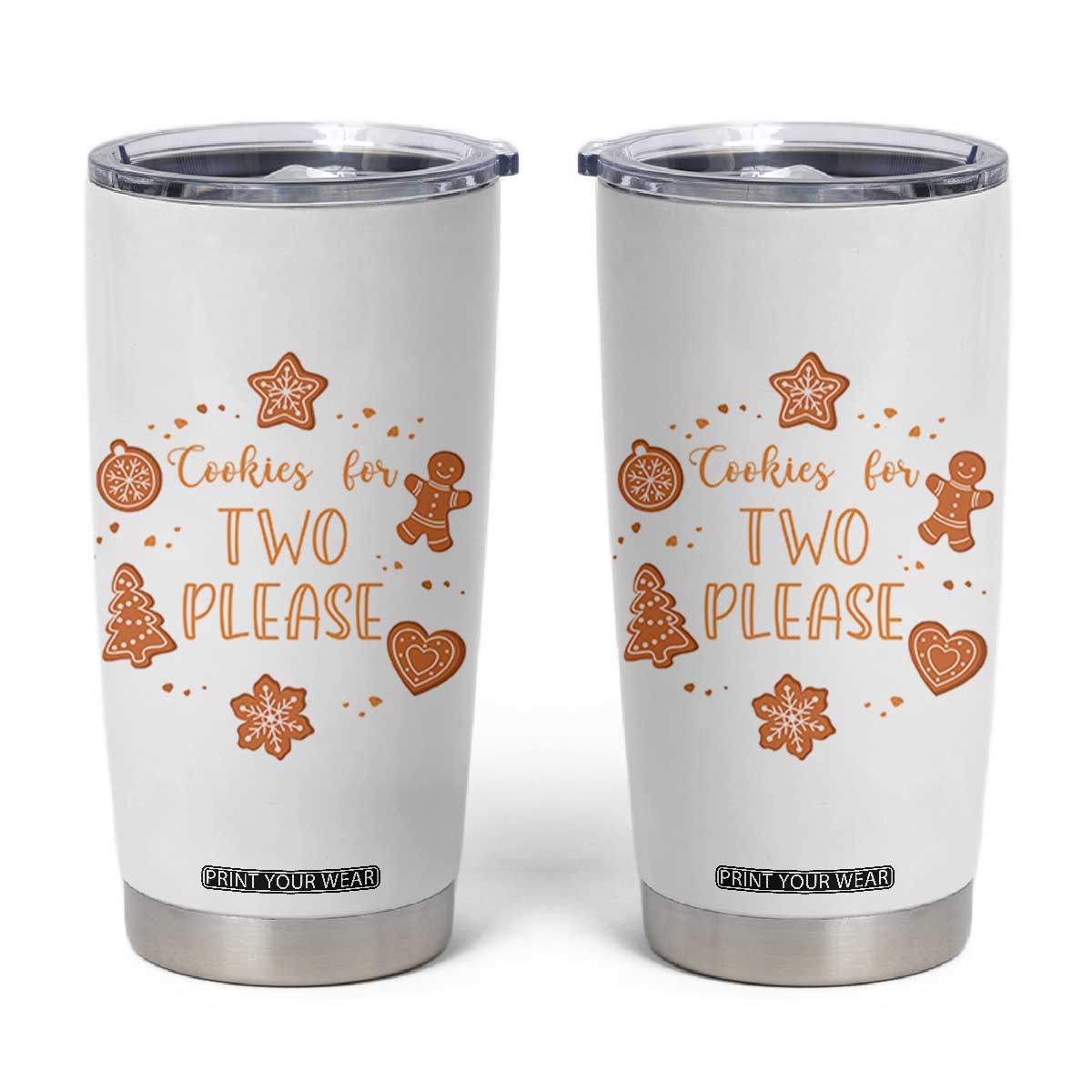 Christmas Pregnant Tumbler Cup Cookies For Two Please Pregnancy Announcement TS10 White Print Your Wear