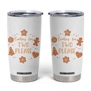 Christmas Pregnant Tumbler Cup Cookies For Two Please Pregnancy Announcement TS10 White Print Your Wear