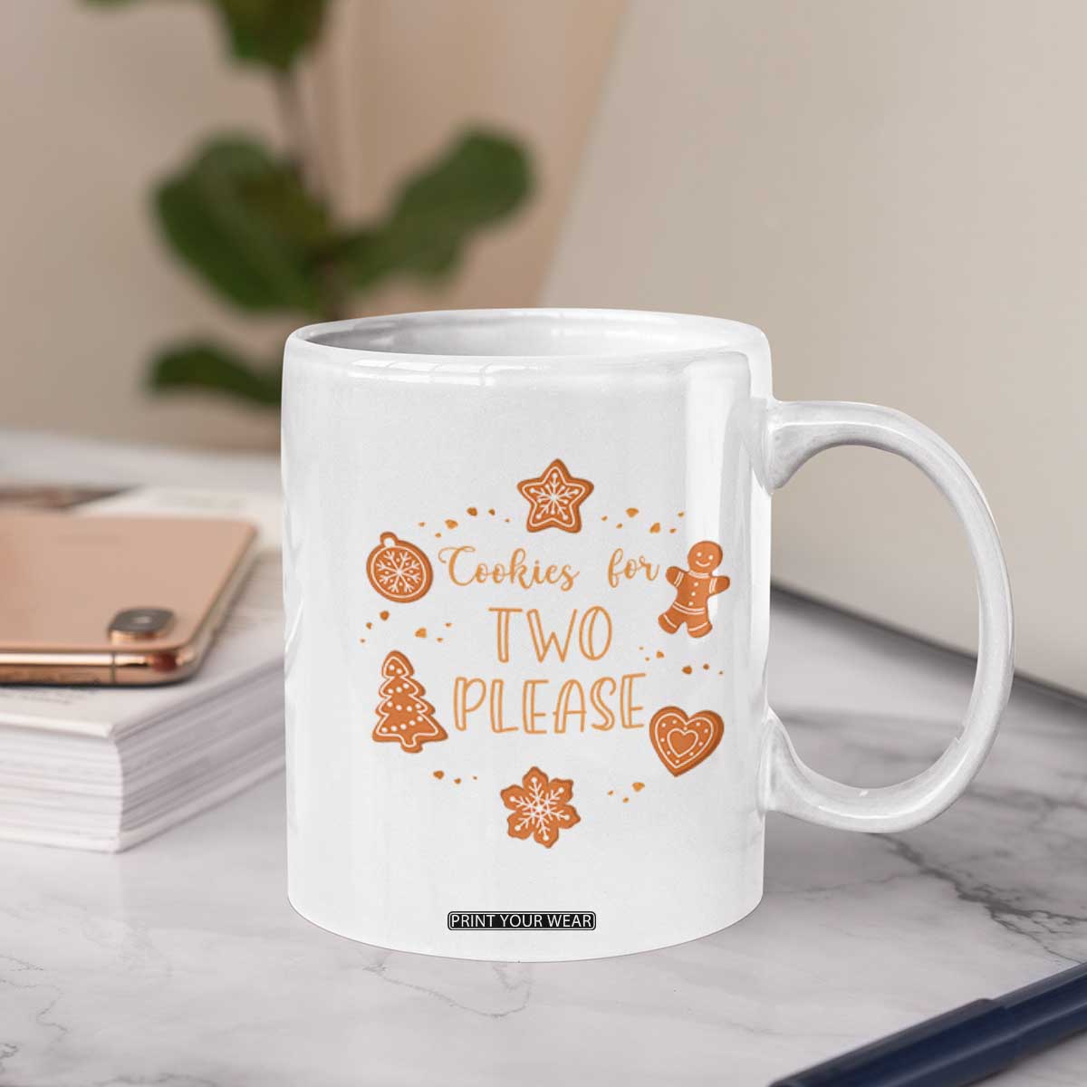 Christmas Pregnant Coffee Mug Cookies For Two Please Pregnancy Announcement TS10 Print Your Wear