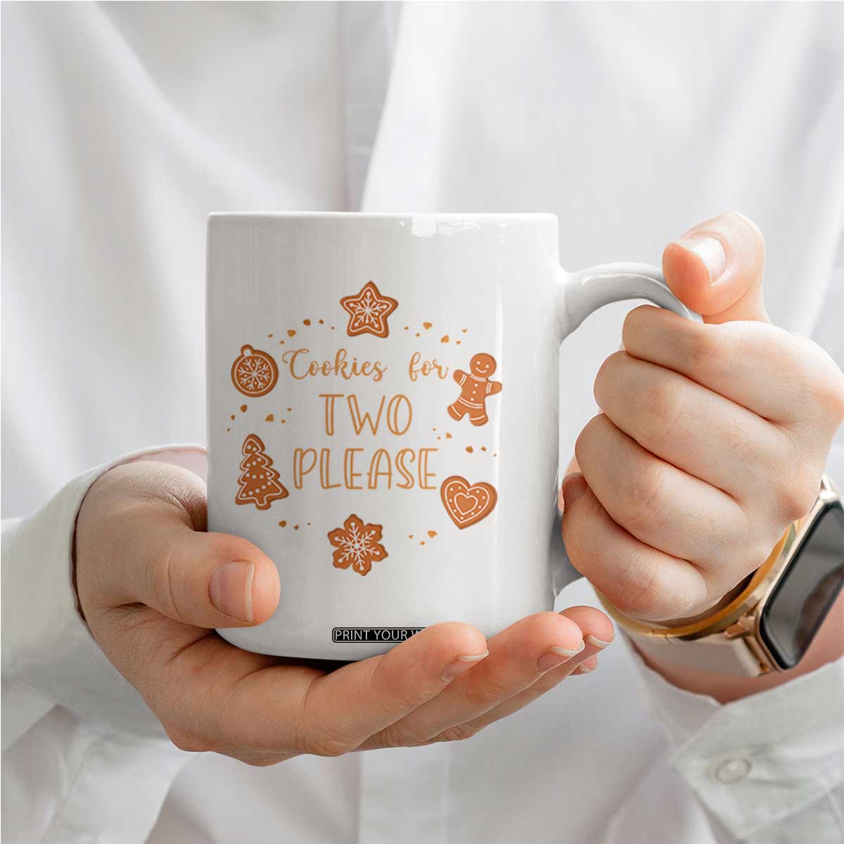 Christmas Pregnant Coffee Mug Cookies For Two Please Pregnancy Announcement TS10 Print Your Wear
