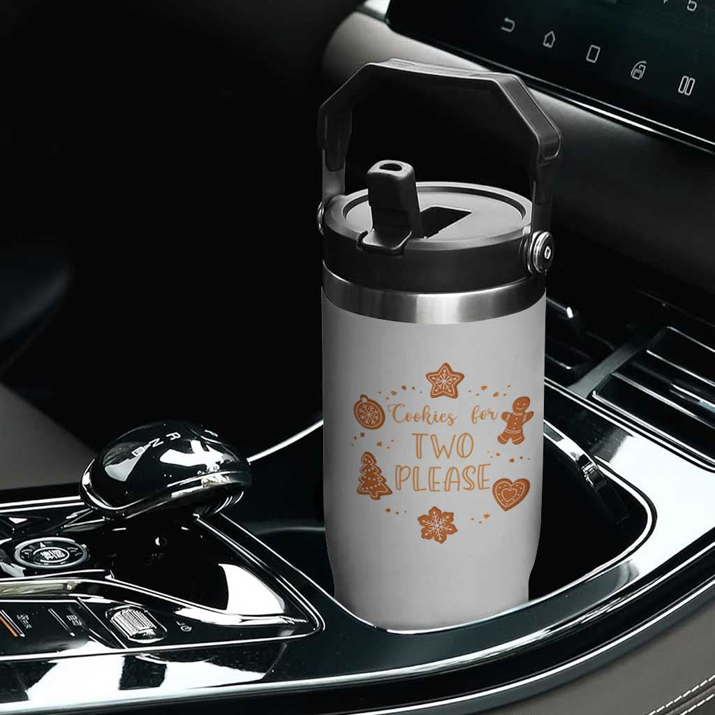 Christmas Pregnant Flip Straw Tumbler Cookies For Two Please Pregnancy Announcement TS10 Print Your Wear