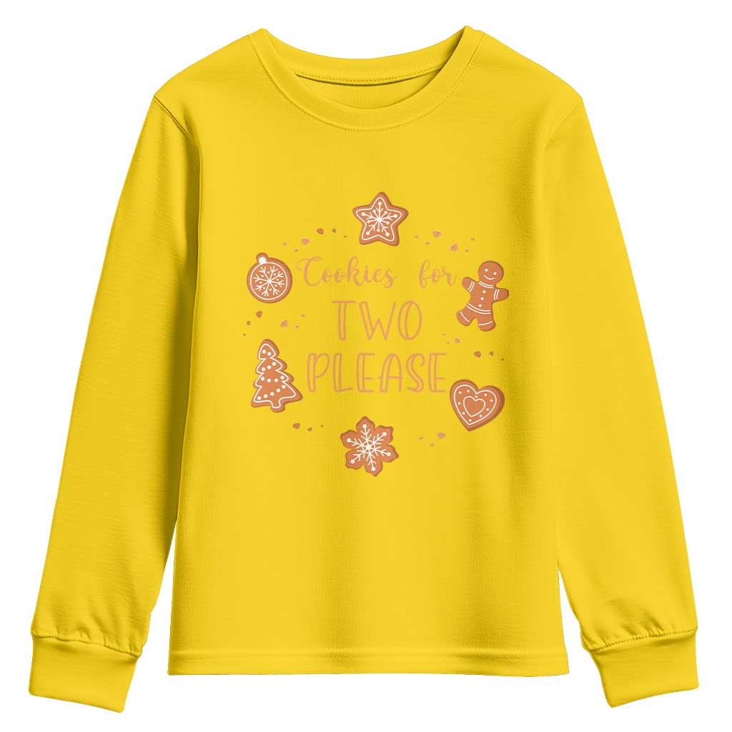 Christmas Pregnant Youth Sweatshirt Cookies For Two Please Pregnancy Announcement TS10 Daisy Print Your Wear