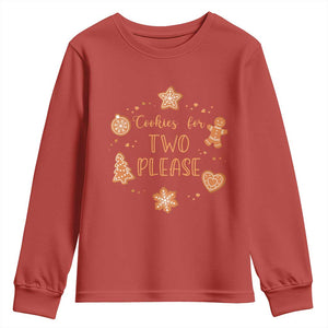 Christmas Pregnant Youth Sweatshirt Cookies For Two Please Pregnancy Announcement TS10 Red Print Your Wear