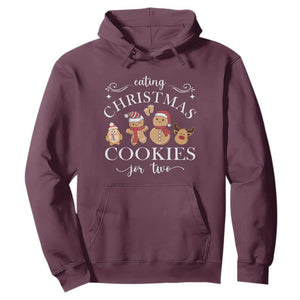 Christmas Pregnancy Announcement Hoodie Eating Xmas Cookies For Two Maternity Gift TS10 Maroon Print Your Wear