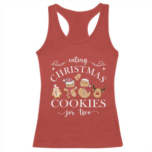 Christmas Pregnancy Announcement Racerback Tank Top Eating Xmas Cookies For Two Maternity Gift TS10 Red Print Your Wear
