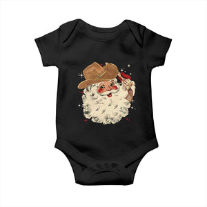 Christmas Cowboy Baby Onesie Santa Claus Merry Xmas Vintage 90s Western Country TS10 Black Print Your Wear