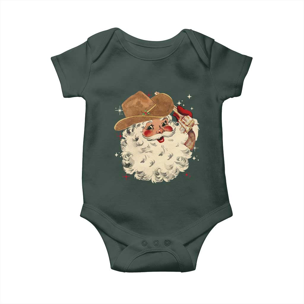 Christmas Cowboy Baby Onesie Santa Claus Merry Xmas Vintage 90s Western Country TS10 Print Your Wear