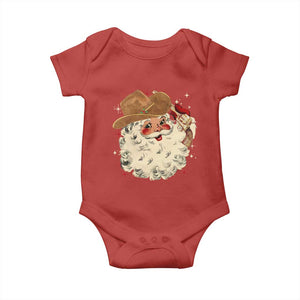 Christmas Cowboy Baby Onesie Santa Claus Merry Xmas Vintage 90s Western Country TS10 Red Print Your Wear