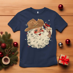 Christmas Cowboy T Shirt Santa Claus Merry Xmas Vintage 90s Western Country TS10 Navy Print Your Wear