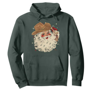 Christmas Cowboy Hoodie Santa Claus Merry Xmas Vintage 90s Western Country TS10 Dark Forest Green Print Your Wear