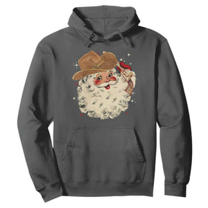 Christmas Cowboy Hoodie Santa Claus Merry Xmas Vintage 90s Western Country TS10 Dark Heather Print Your Wear