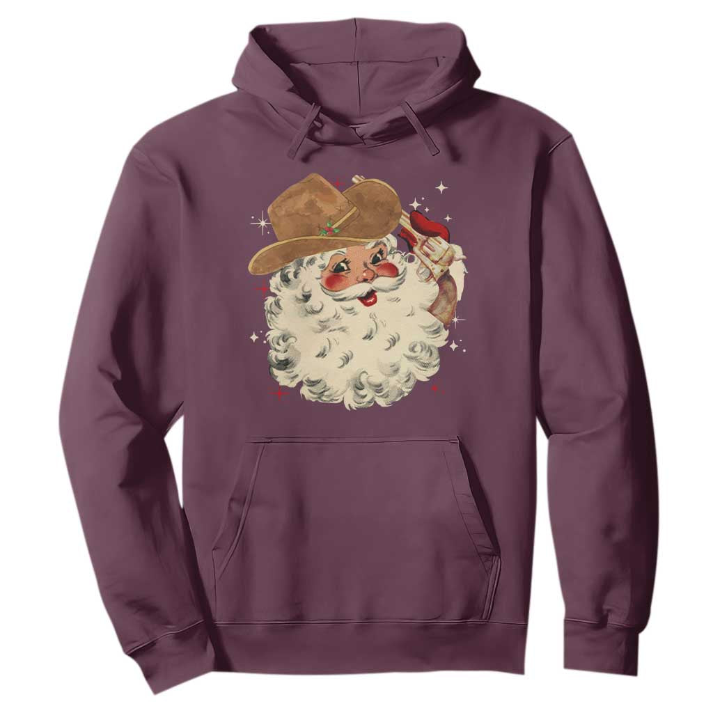 Christmas Cowboy Hoodie Santa Claus Merry Xmas Vintage 90s Western Country TS10 Maroon Print Your Wear