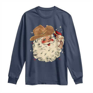 Christmas Cowboy Long Sleeve Shirt Santa Claus Merry Xmas Vintage 90s Western Country TS10 Navy Print Your Wear